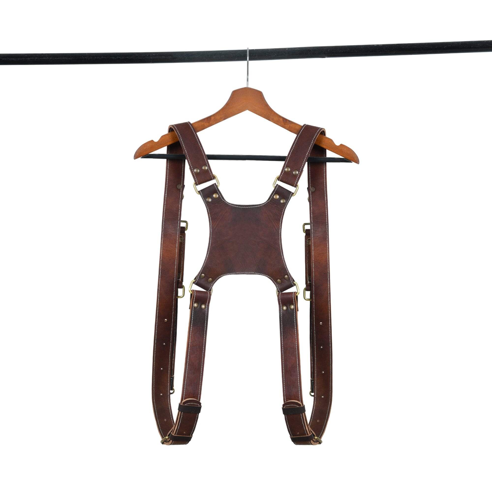 Goat Leather Dual Camera Harness - Classy Leather Bags - Flyclothing LLC