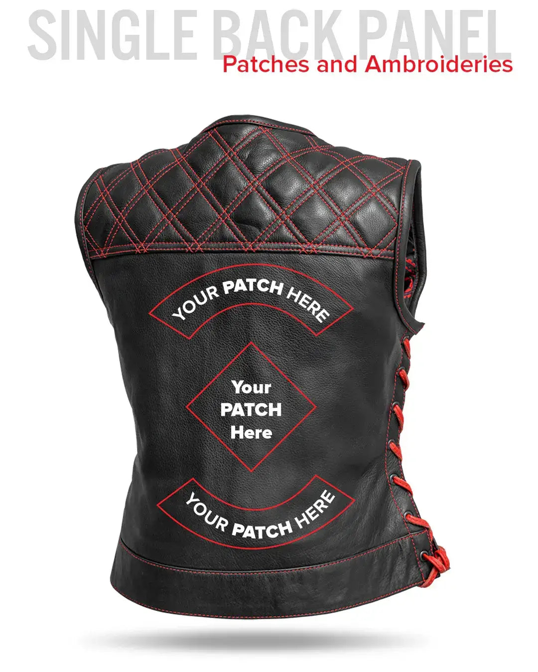 Bonnie - Women's Motorcycle Leather Vest - Diamond Quilt - First Manufacturing Company - Flyclothing LLC
