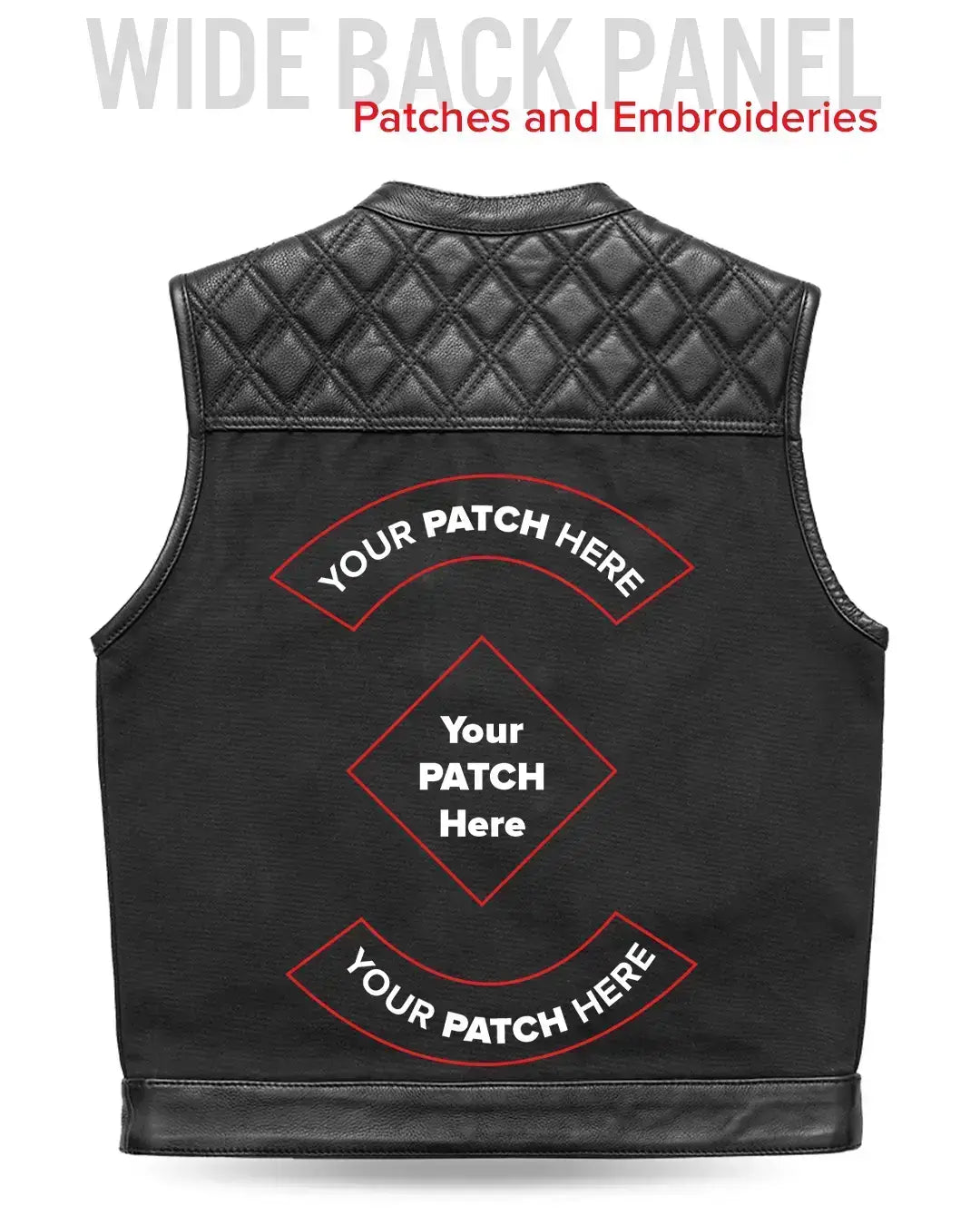 Hunt Club Motorcycle Leather Canvas Vest Black - First Manufacturing Company - Flyclothing LLC