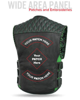 Tactical Emerald Men’s Motorcycle Leather Vest - First Manufacturing Company - Flyclothing LLC