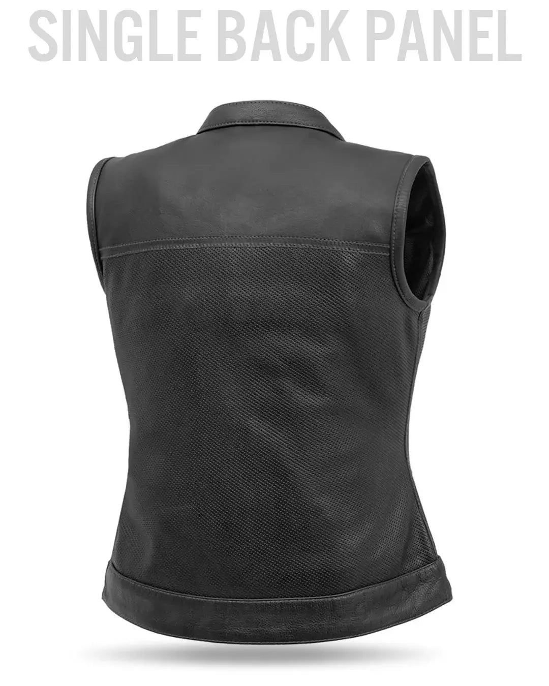 Jessica Perforated Women's Motorcycle Leather Vest - First Manufacturing Company - Flyclothing LLC