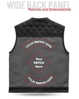Hunt Club Motorcycle Leather Canvas Vest Grey - First Manufacturing Company - Flyclothing LLC