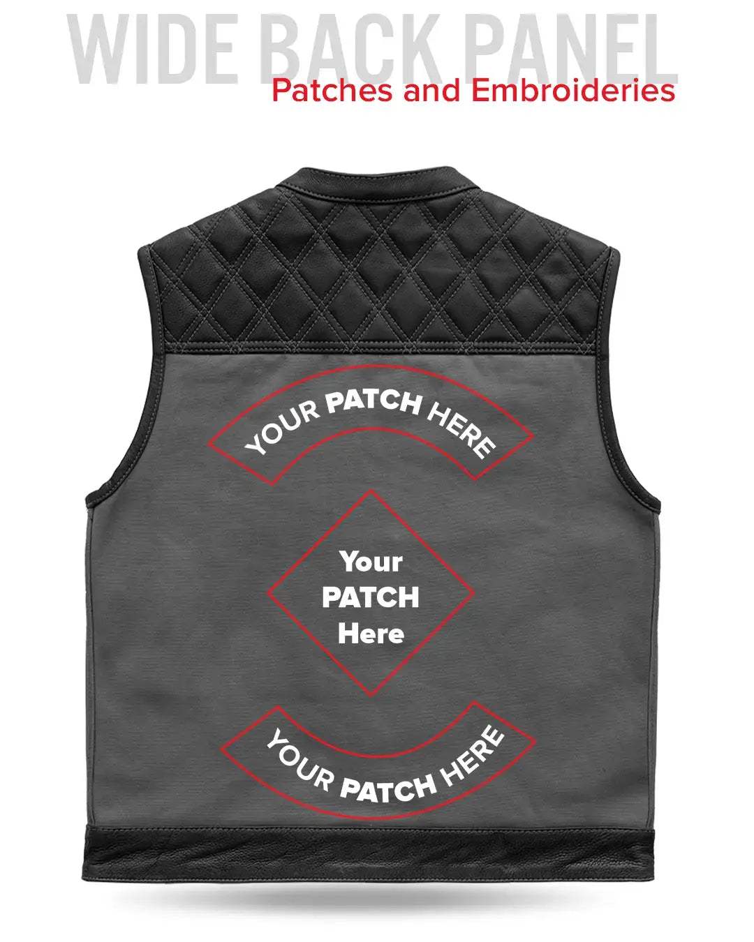 Hunt Club Motorcycle Leather Canvas Vest Grey - First Manufacturing Company - Flyclothing LLC