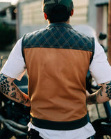 Hunt Club Motorcycle Leather Canvas Vest - First Manufacturing Company - Flyclothing LLC