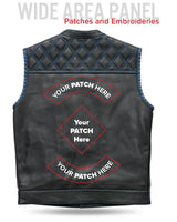 Sinister - Men's Motorcycle Leather Vest - First Manufacturing Company - Flyclothing LLC