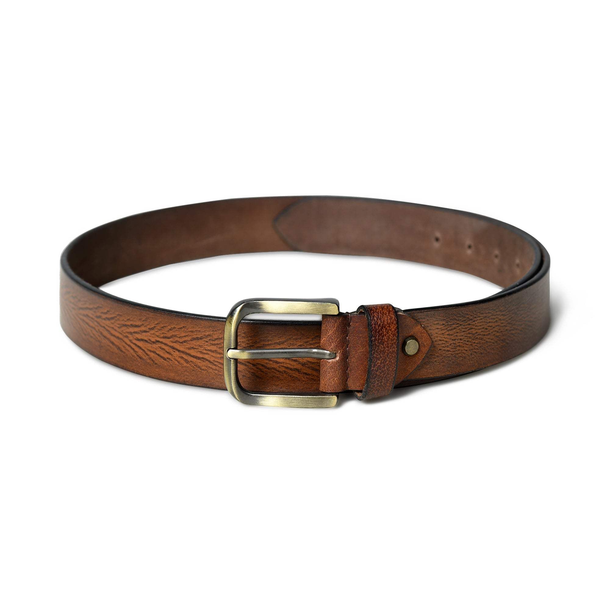 Eden Tan Men's Leather Belt - Classy Leather Bags - Flyclothing LLC