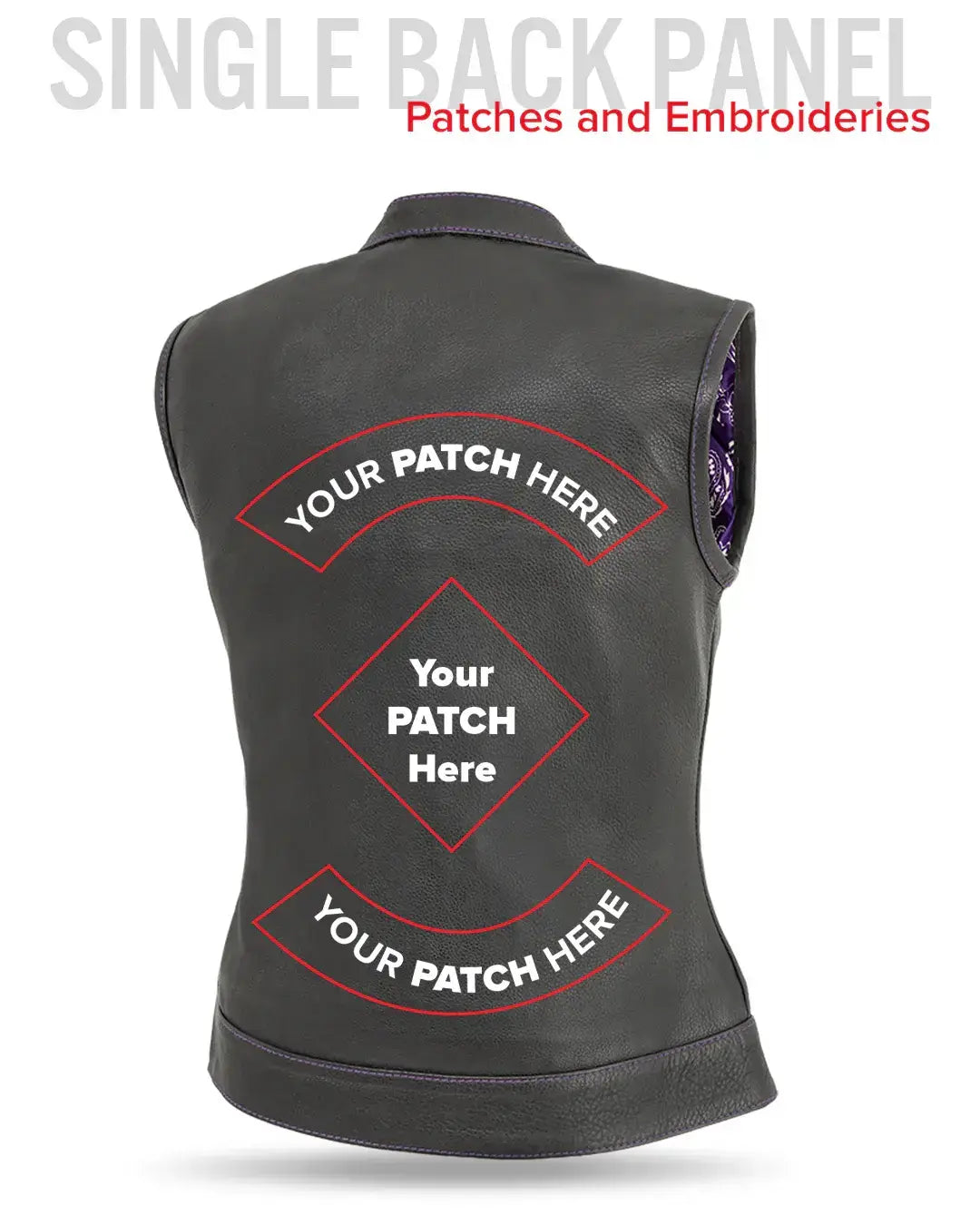 Jessica Women's Motorcycle Leather Vest - Purple - Limited Edition - First Manufacturing Company - Flyclothing LLC