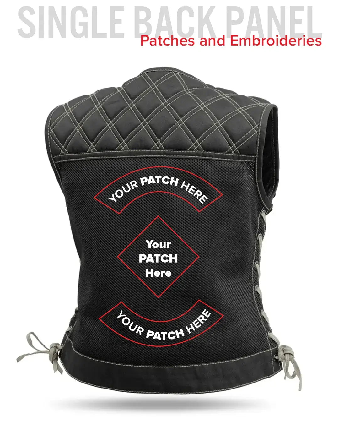 Bonnie Moto Mesh Women's Motorcycle Vest - Diamond Quilt - First Manufacturing Company - Flyclothing LLC