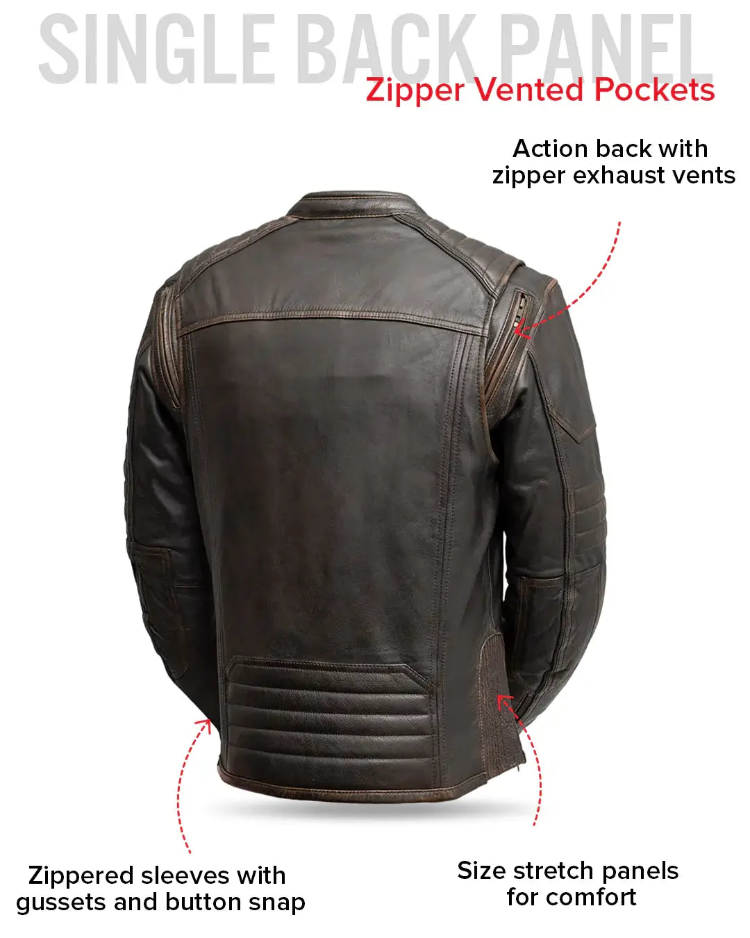 Rider Club - Men's Leather Motorcycle Jacket - First Manufacturing Company - Flyclothing LLC