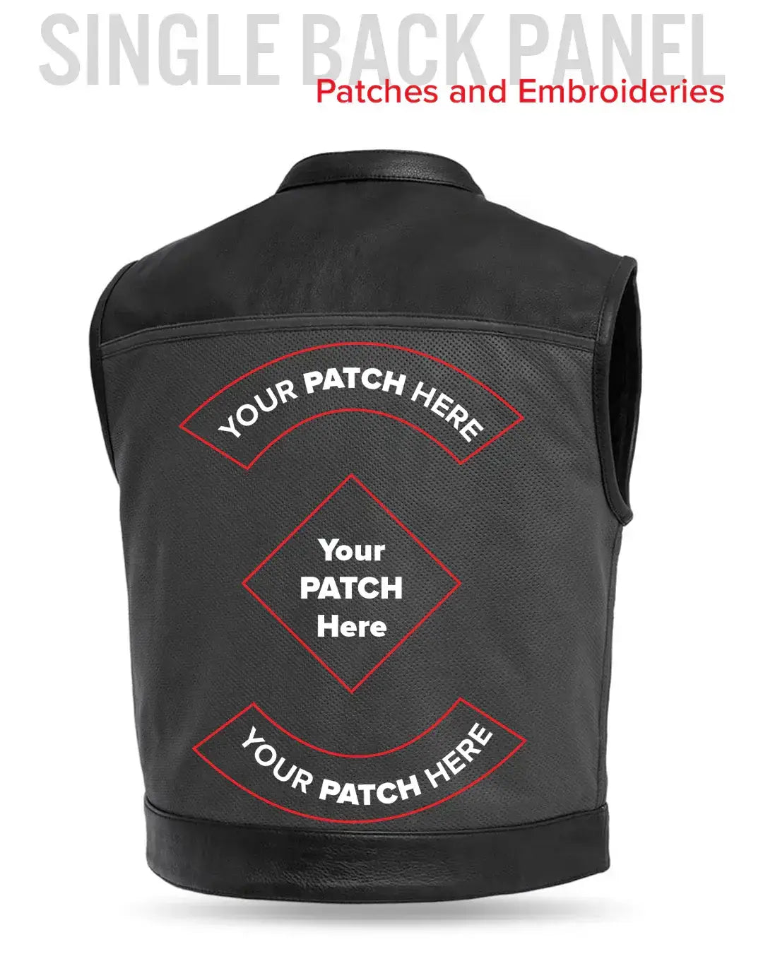 V-Twin Visionary Battleship Perforated Leather Vest - First Manufacturing Company - Flyclothing LLC