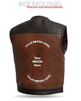 Lowside Rider Men's Motorcycle Leather Vest - First Manufacturing Company - Flyclothing LLC