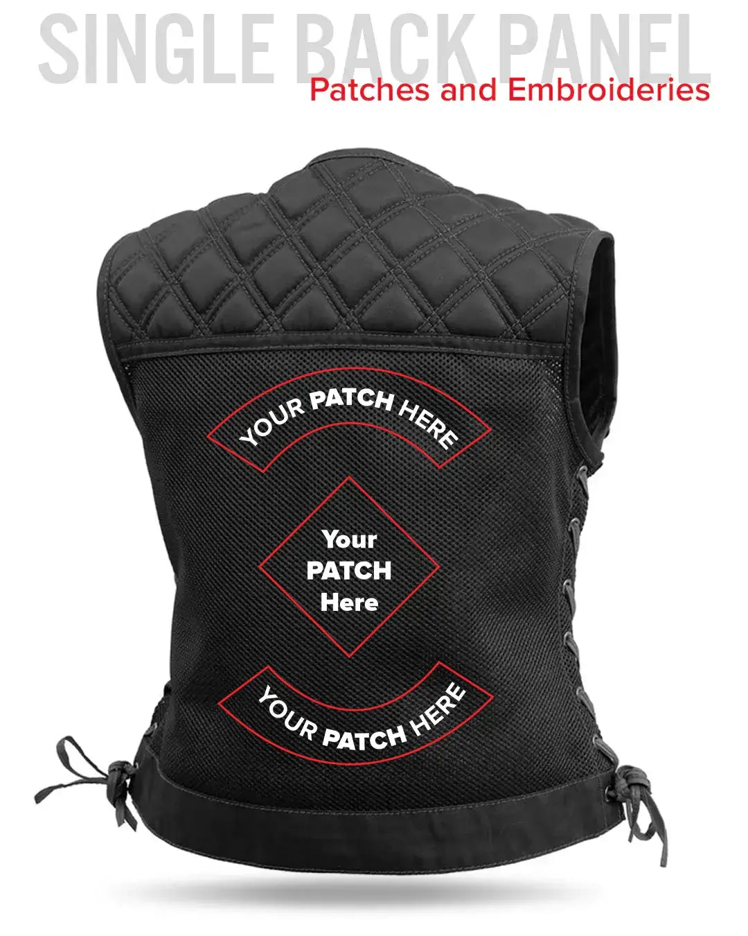 Bonnie Moto Mesh Women's Motorcycle Vest - Diamond Quilt - First Manufacturing Company - Flyclothing LLC