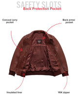 Moto Bomber - Men's Leather Jacket - First Manufacturing Company - Flyclothing LLC