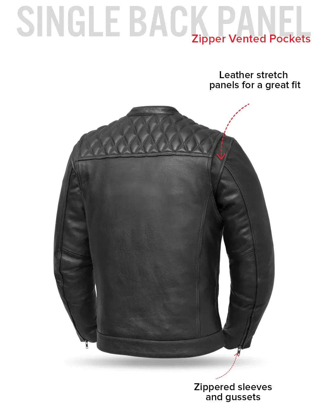Cinder Men's Cafe Style Leather Jacket - First Manufacturing Company - Flyclothing LLC