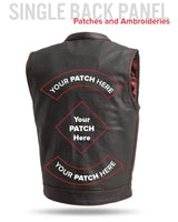 The Cut Men's Motorcycle Leather Vest, Multiple Color Options - First Manufacturing Company - Flyclothing LLC