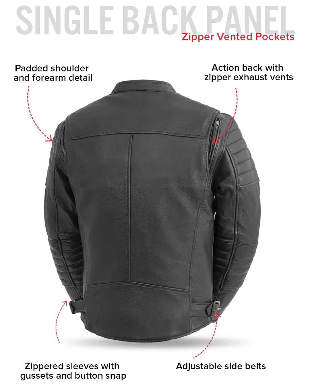 Commuter Men's Motorcycle Leather Jacket - First Manufacturing Company - Flyclothing LLC