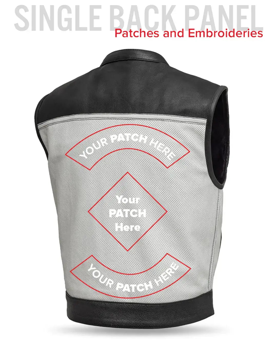 Two Tone Lowrider Perforated Men's Leather Vest - First Manufacturing Company - Flyclothing LLC