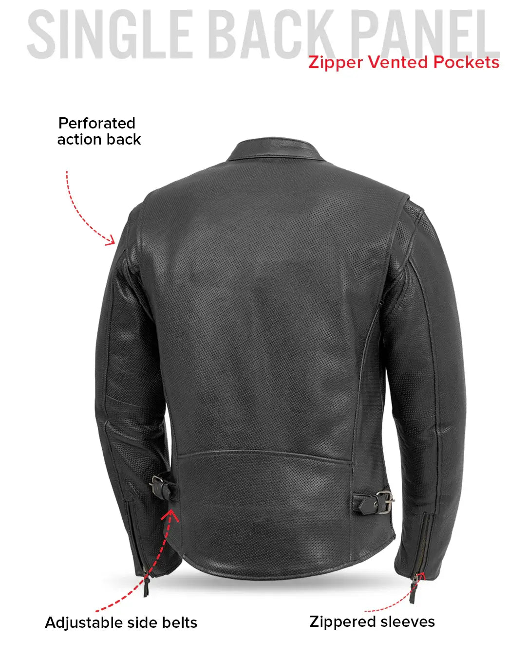 Turbine Men's Motorcycle Perforated Leather Jacket - First Manufacturing Company - Flyclothing LLC