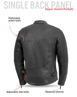 Turbine Men's Motorcycle Perforated Leather Jacket - First Manufacturing Company - Flyclothing LLC