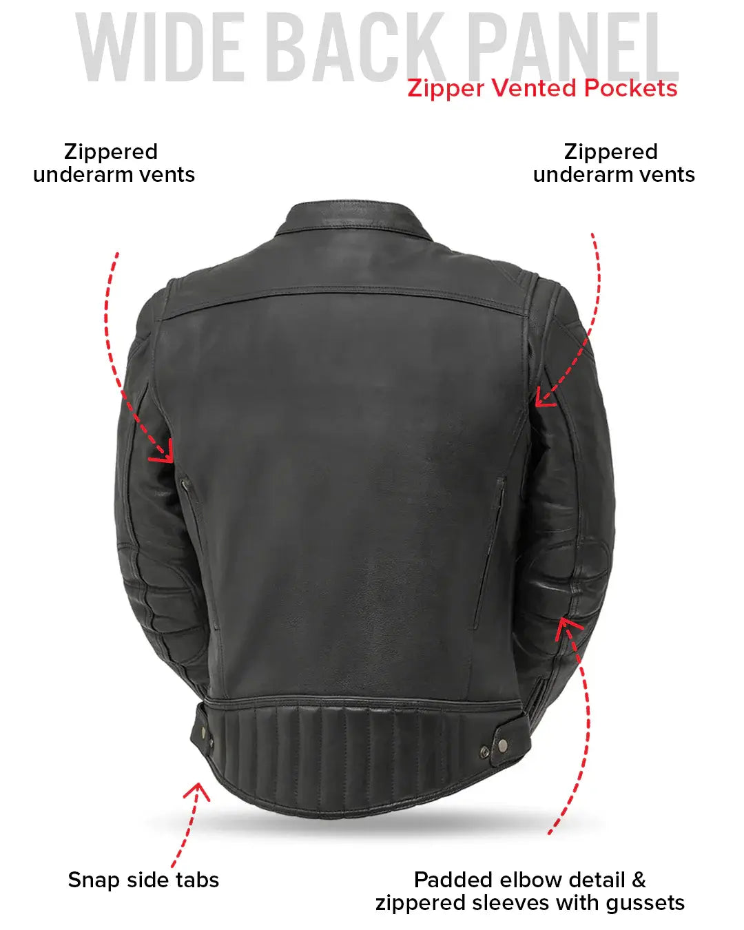 Top Performer Men's Motorcycle Leather Jacket - First Manufacturing Company - Flyclothing LLC