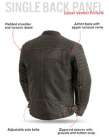 Commuter Men's Motorcycle Leather Jacket - First Manufacturing Company - Flyclothing LLC
