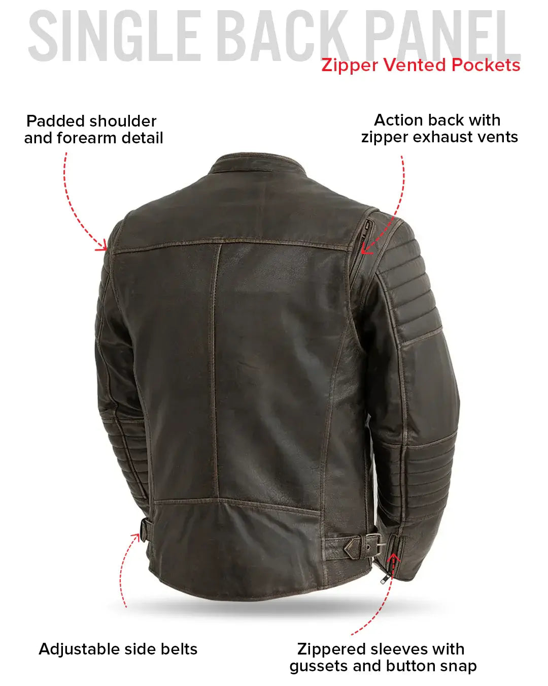 Commuter Men's Motorcycle Leather Jacket - First Manufacturing Company - Flyclothing LLC