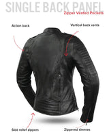 Biker - Women's Motorcycle Leather Jacket - First Manufacturing Company - Flyclothing LLC