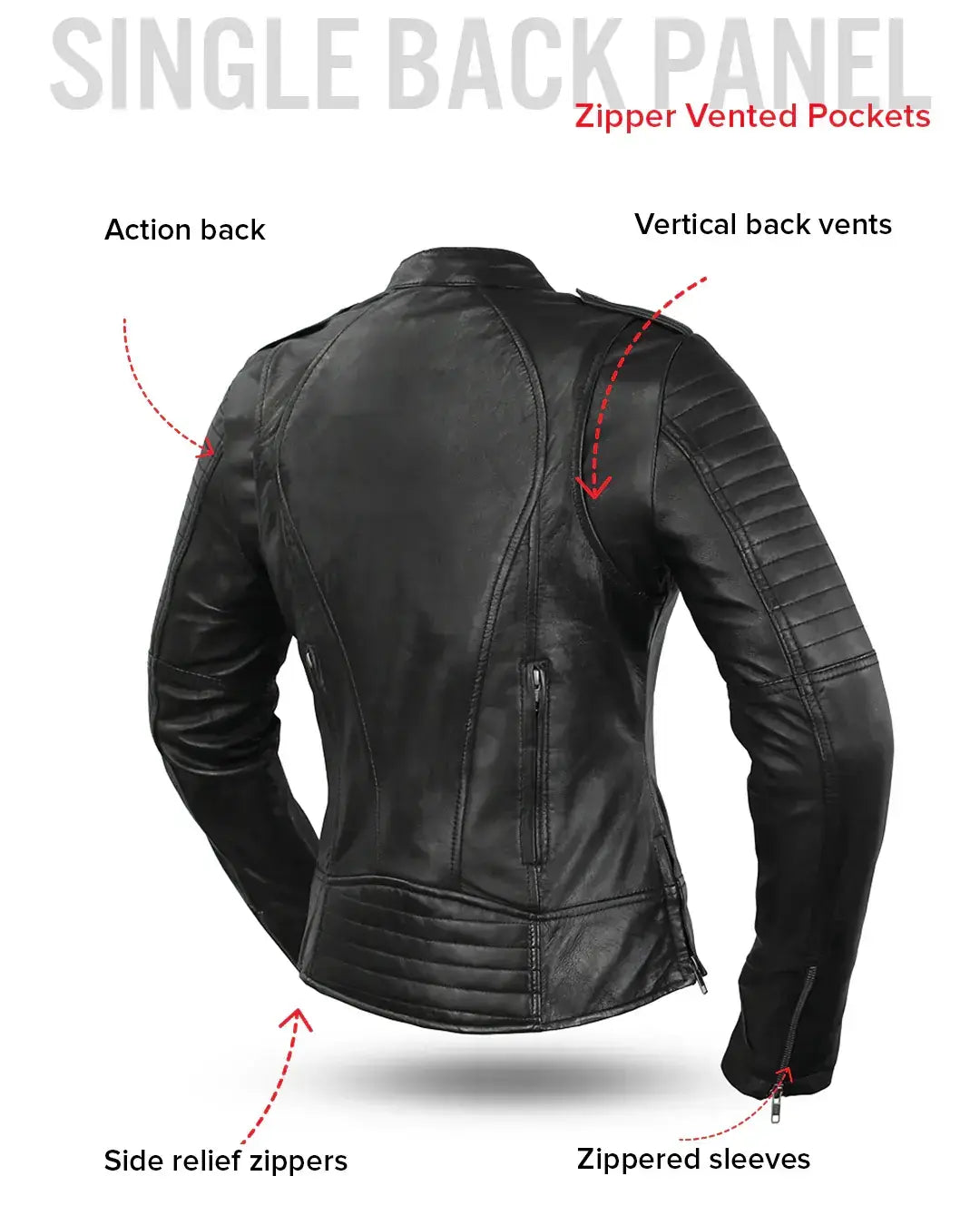 Biker - Women's Motorcycle Leather Jacket - First Manufacturing Company - Flyclothing LLC