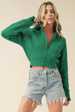 Aemi + Co Zip Up Raglan Sleeve Cropped Hoodie - Trendsi