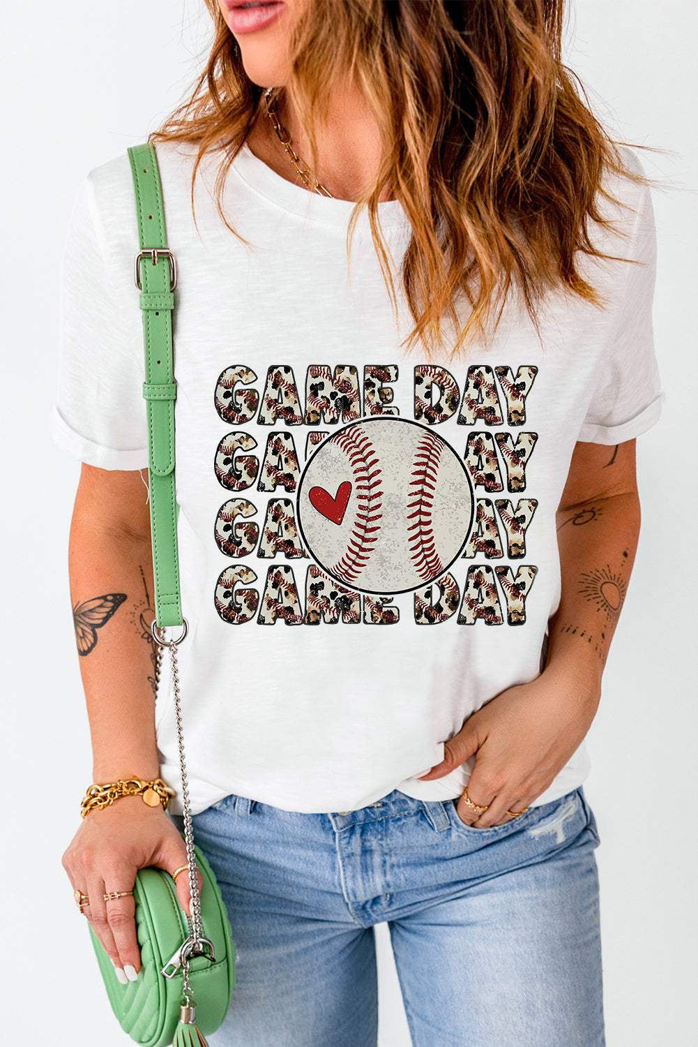 GAME DAY Round Neck Short Sleeve T-Shirt - Trendsi - Flyclothing LLC