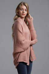 Open Front Batwing Sleeve Cardigan - Trendsi - Flyclothing LLC
