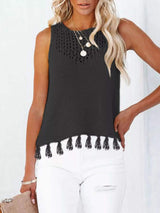 Tassel Knit Tank - Trendsi - Flyclothing LLC