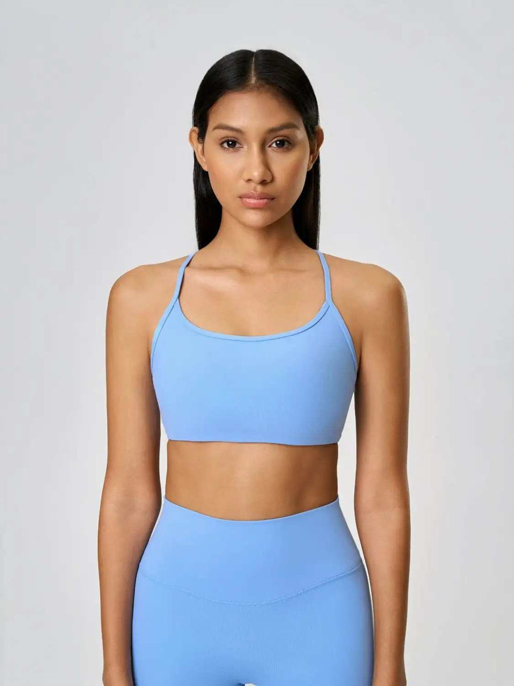 Millennia Crisscross Back Scoop Neck Active Cami with Detachable Chest Pads - Trendsi - Flyclothing LLC