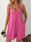Mandy Sweetheart Neck Wide Strap Romper with Pockets - Trendsi - Flyclothing LLC