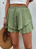 Tied Layered High Waist Shorts - Trendsi - Flyclothing LLC