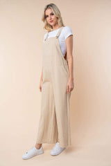 White Birch Sleeveless Wide Leg Jumpsuit - Trendsi - Flyclothing LLC