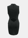 Cutout Mock Neck Sleeveless Dress - Trendsi - Flyclothing LLC