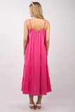 VERY J Ruffled A-Line Midi Cami Dress - Trendsi