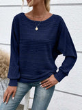 Full Size Round Neck Long Sleeve Top - Trendsi - Flyclothing LLC