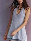 Halter Neck Cami and Shorts Sweater Set - Trendsi - Flyclothing LLC