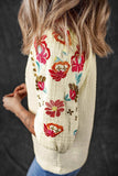 Floral Embroidered Notched Puff Sleeve Blouse - Trendsi - Flyclothing LLC