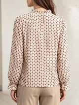Printed Flounce Sleeve Blouse - Trendsi - Flyclothing LLC
