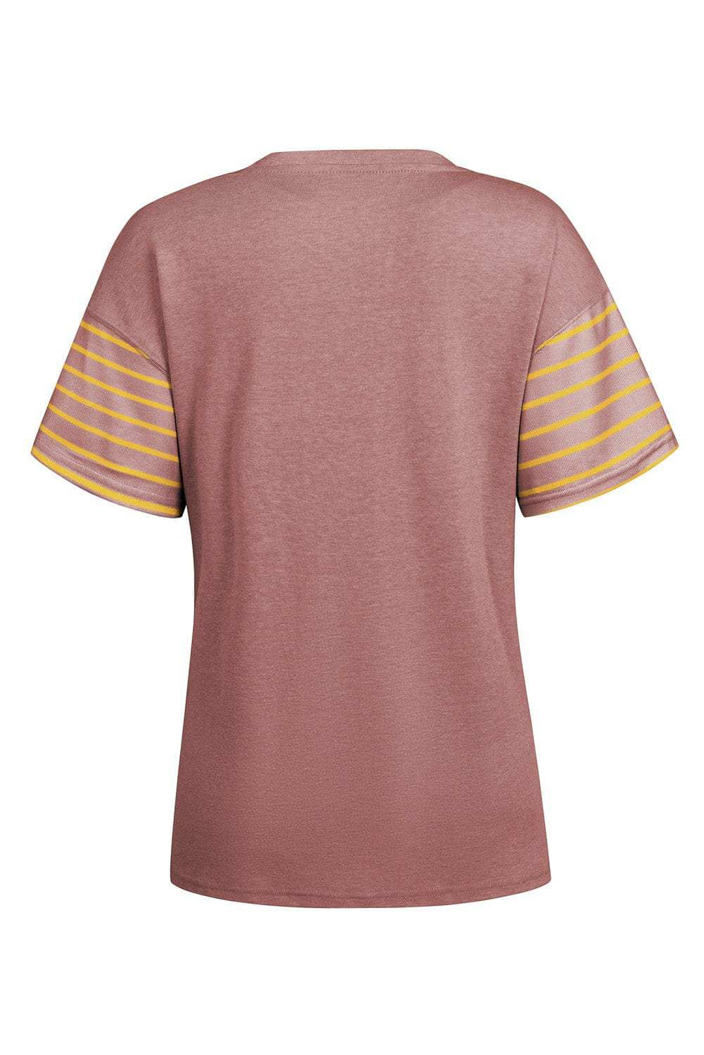 Striped Round Neck Short Sleeve T-Shirt - Trendsi - Flyclothing LLC