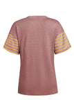 Striped Round Neck Short Sleeve T-Shirt - Trendsi - Flyclothing LLC