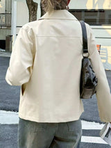 Zip Up Leather Jacket - Trendsi - Flyclothing LLC