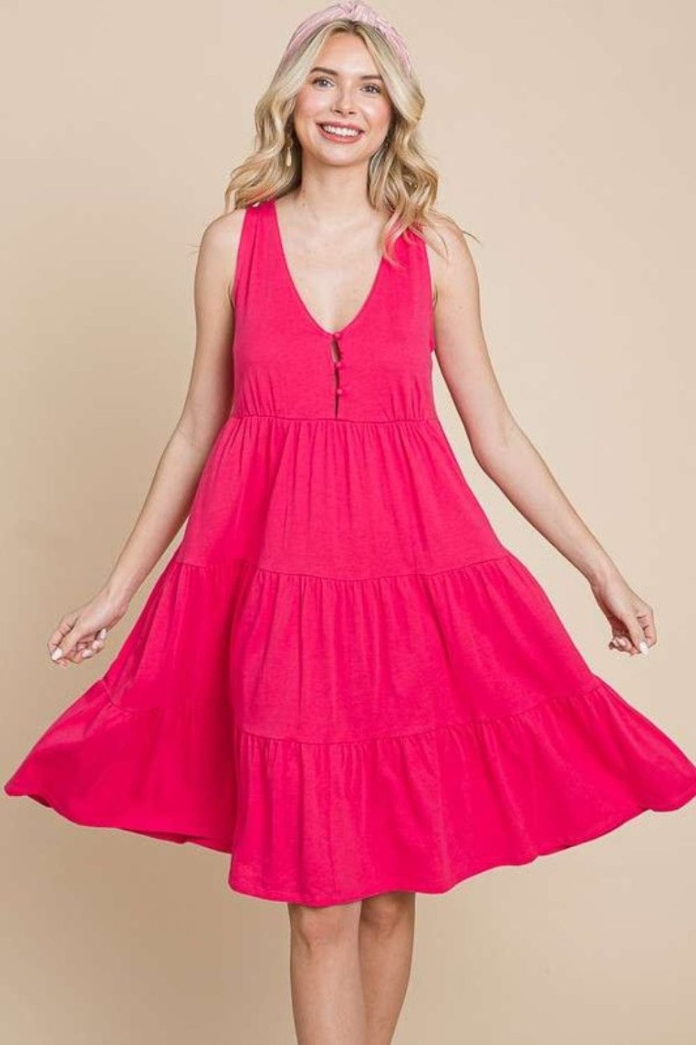 Culture Code Racerback Tiered Tank Dress - Trendsi