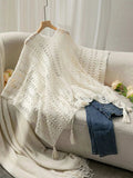 Openwork Tassel Open Front Knit Cover Up - Trendsi - Flyclothing LLC