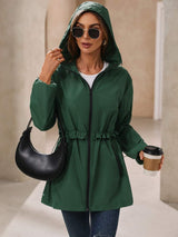 Ivy Lane Outdoor Waterproof Long Sleeve Hooded Windbreaker - Trendsi - Flyclothing LLC