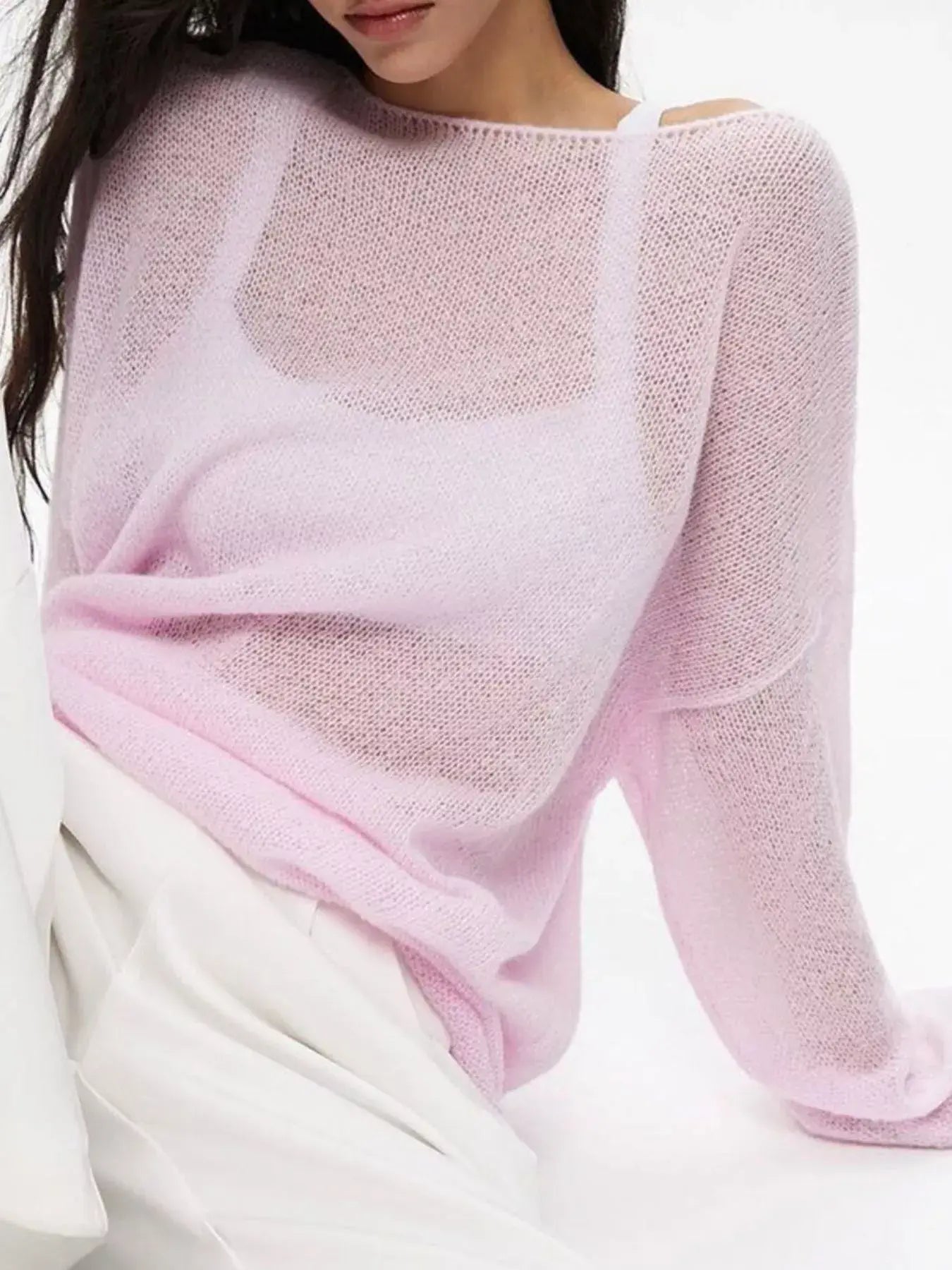 Boat Neck Dropped Shoulder Sweater - Trendsi - Flyclothing LLC