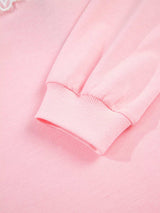 Peter Pan Lace Embellished Neck Sweatshirt and Skirt Two Piece Set - Trendsi - Flyclothing LLC